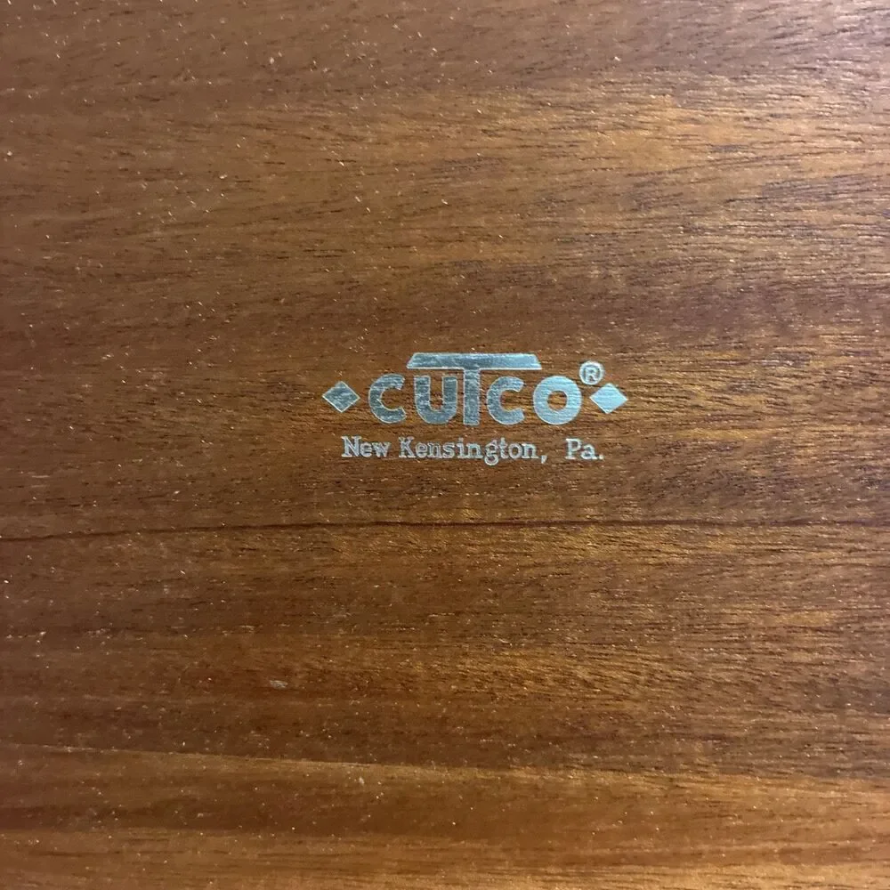Cutco Knife Storage Box Wooden Dovetail Velvet Lined 8 Knife Slots